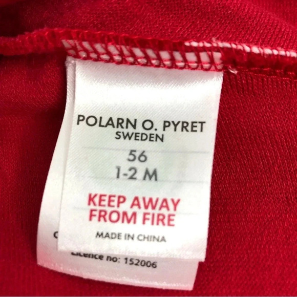 NWT Polarn O. Pyret holiday dress red velour ruffle size 1-2 months - Picture 7 of 11